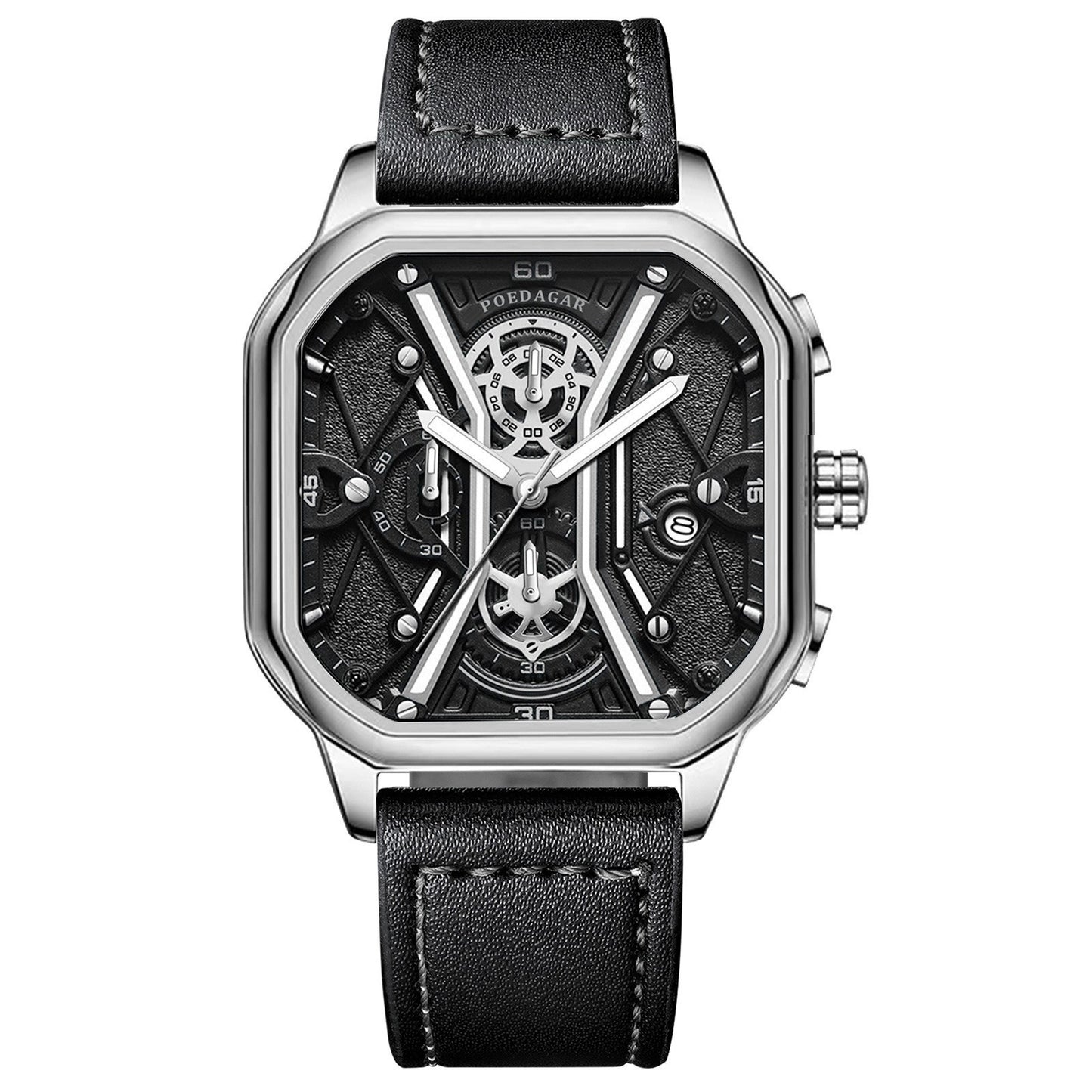 Reloj de cuarzo luminoso multifuncional para hombre