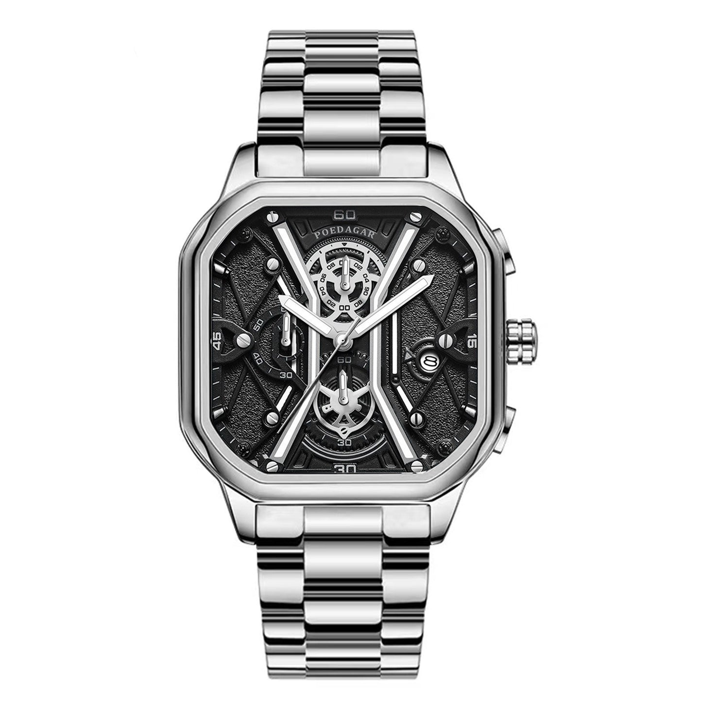 Reloj de cuarzo luminoso multifuncional para hombre