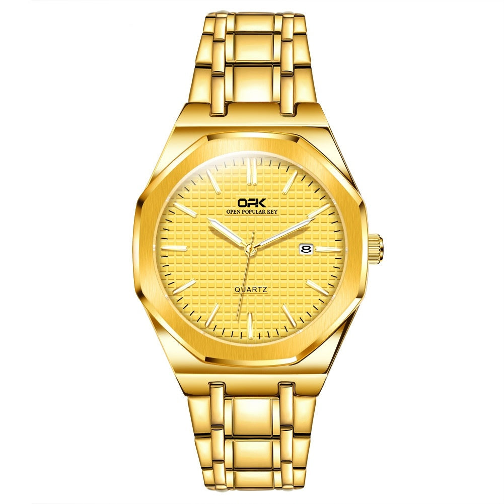 Reloj de cuarzo sencillo, asequible, de lujo, de negocios, resistente al agua, para hombres