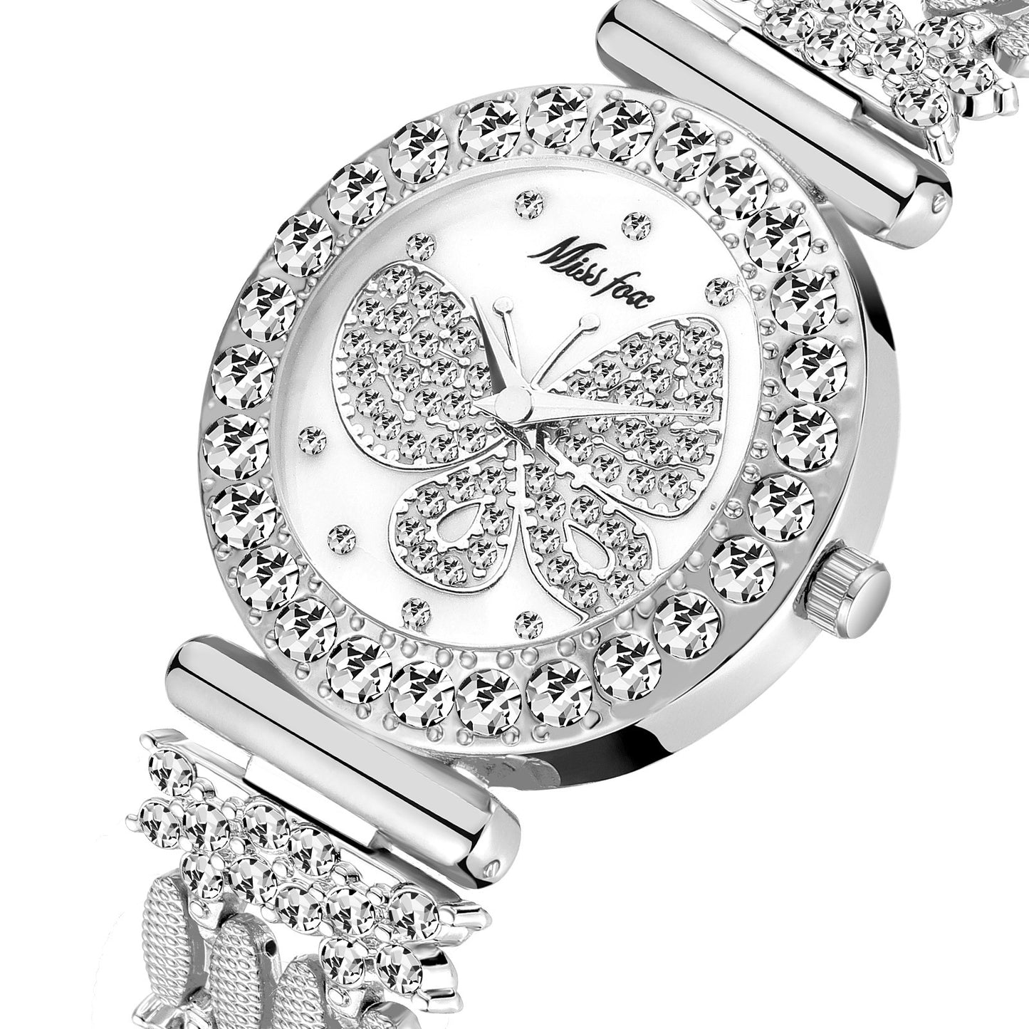 Reloj de cuarzo para mujer con mariposa de diamantes y temperamento de moda