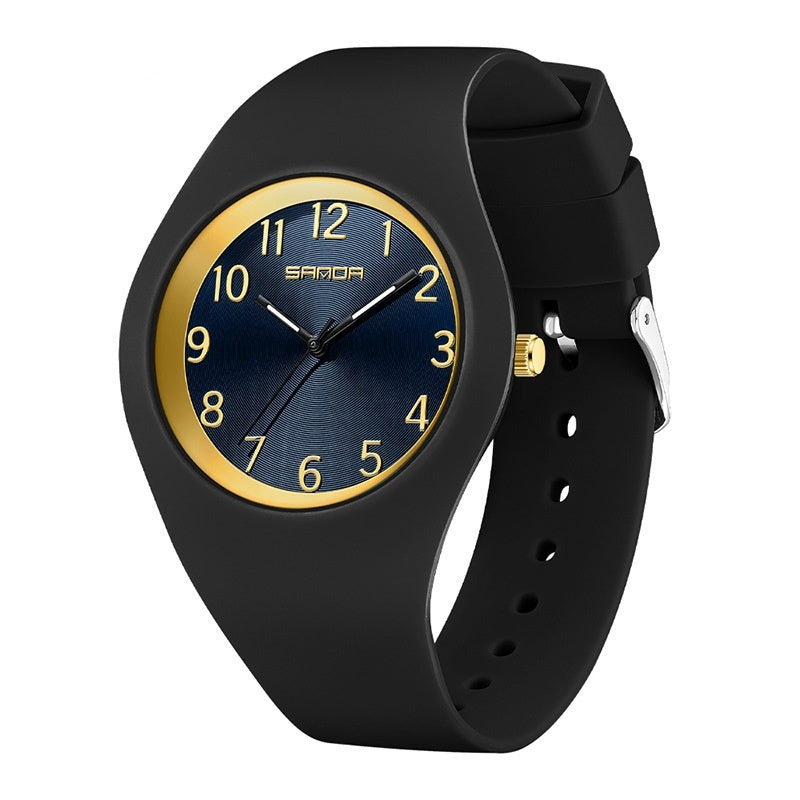 Reloj electrónico de moda simple e impermeable con correa de silicona fina y ligera para estudiantes