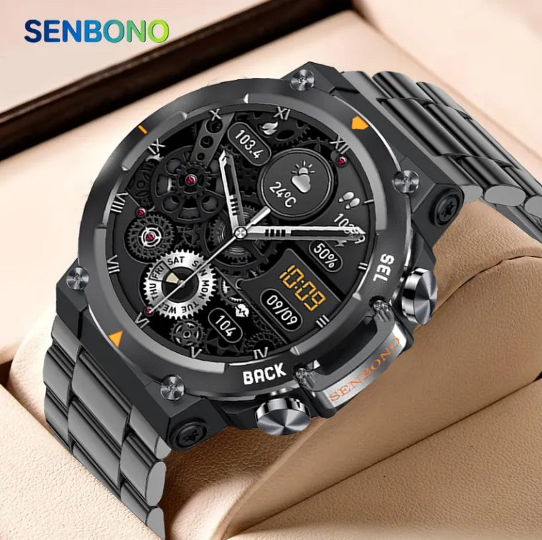 Reloj inteligente MAX18 para hombre, pantalla grande AMOLED de 1,43 pulgadas, llamadas Bluetooth, control de gestos, voz IA, reloj inteligente deportivo para hombre