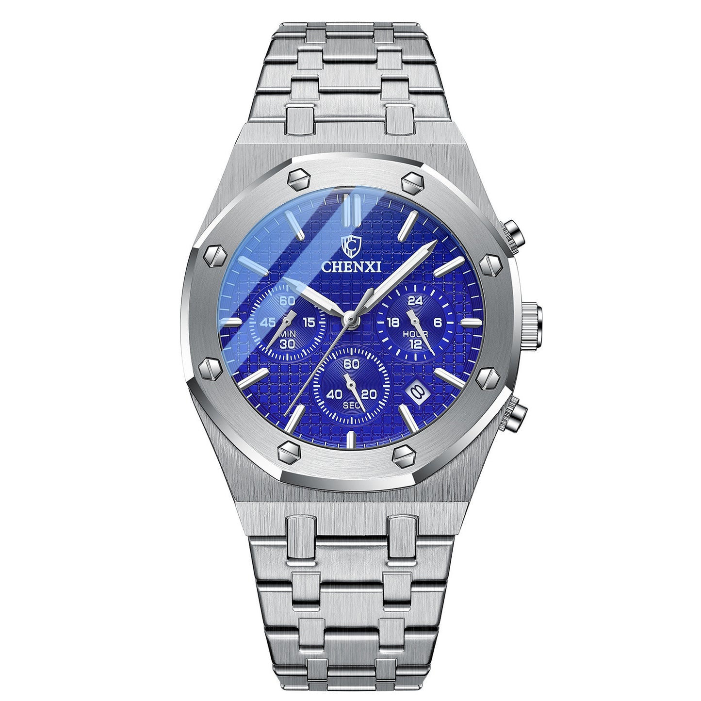 Multifunctional Sports Watch Men's Steel Band Waterproof Quartz Non-Mechanical Watch
