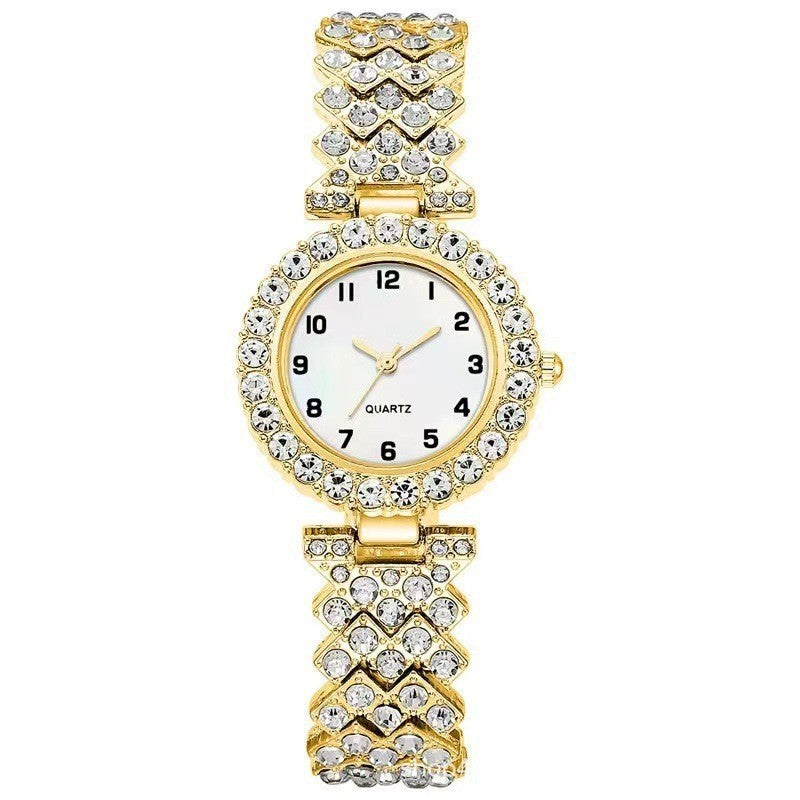 Reloj de pulsera con diamantes y números de moda para mujer