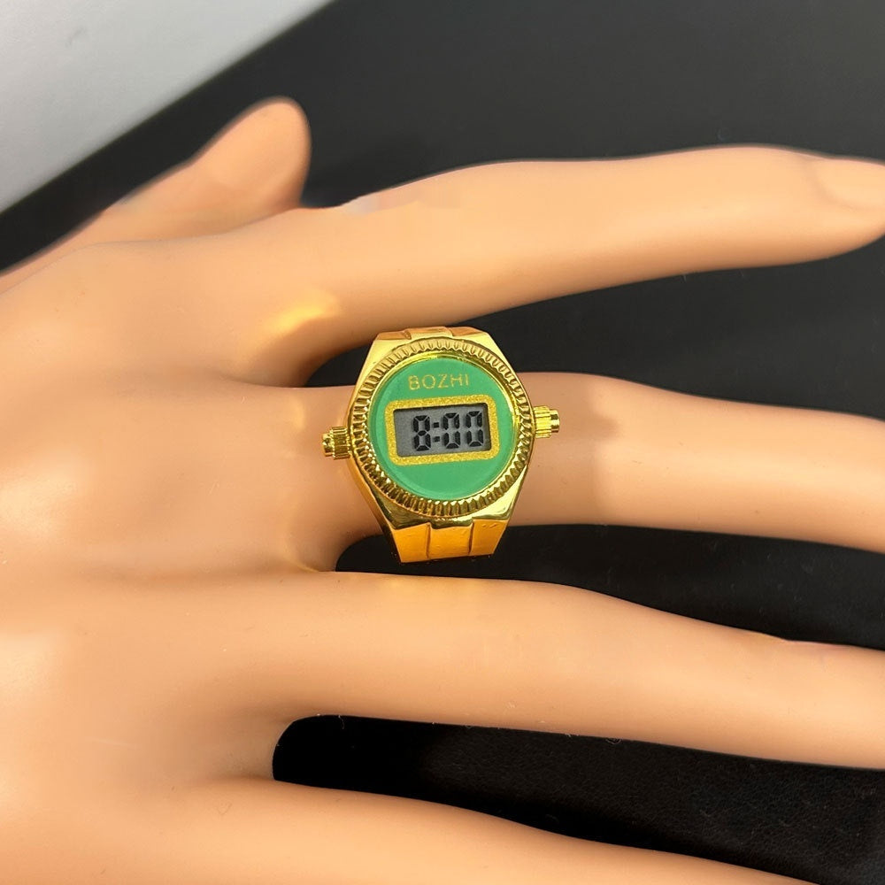 Reloj electrónico de moda para mujer, mini reloj con anillo