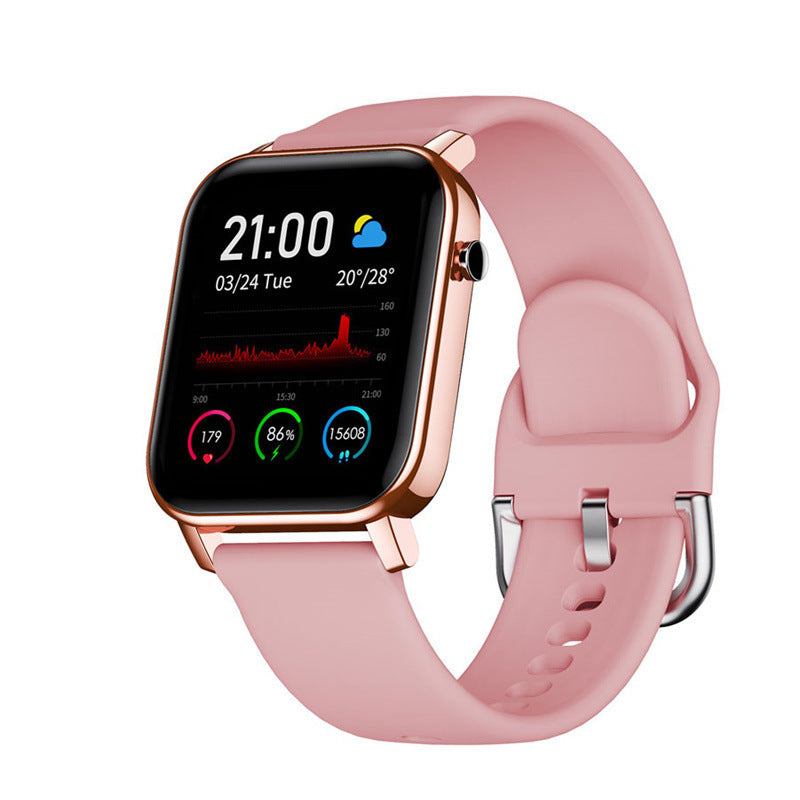 Pulsera inteligente con pantalla táctil cuadrada de 1,4 pulgadas IPS HD IP68, resistente al agua, con recordatorio de frecuencia cardíaca y presión arterial
