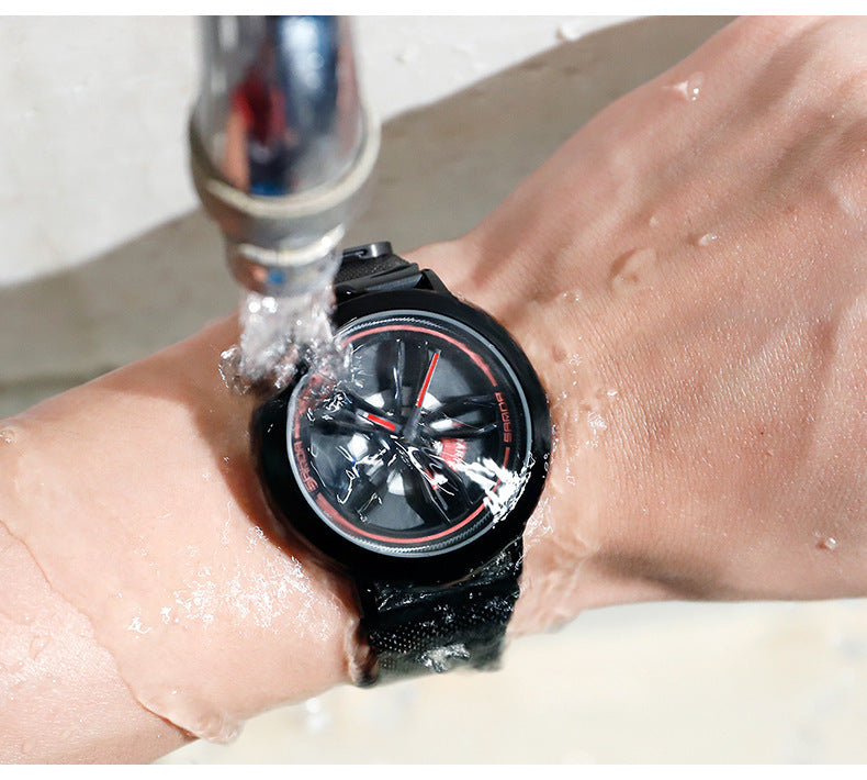 Sanda car wheel quartz watch