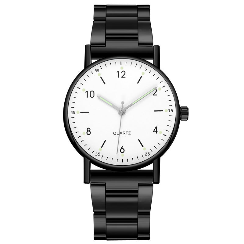 Reloj de cuarzo con correa de acero y luminoso de moda para hombre
