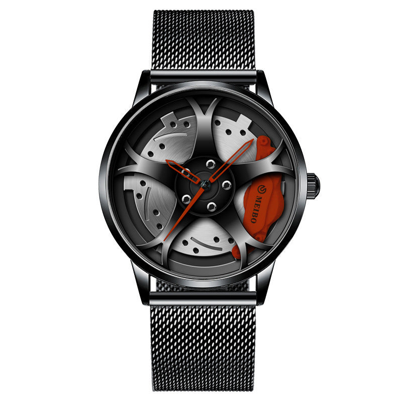 Reloj de cuarzo con forma de cubo de rueda para hombre, tendencia coreana