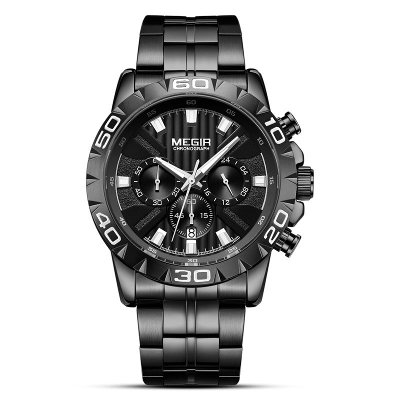 Multifunctional Business Watch Steel Band Quartz Watch