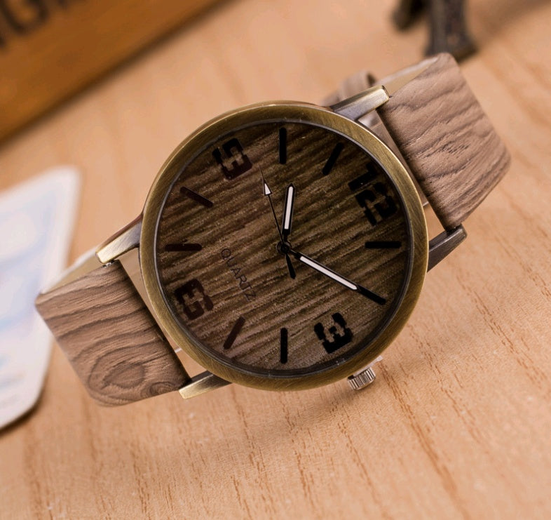Reloj de madera de moda con cuatro figuras para hombres y mujeres, reloj de madera popular