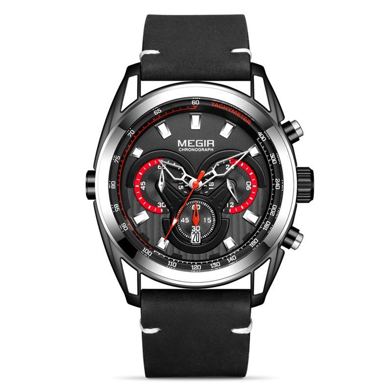 Watch Men's Trendy Blue Chronograph Watch Sports Quartz Watch