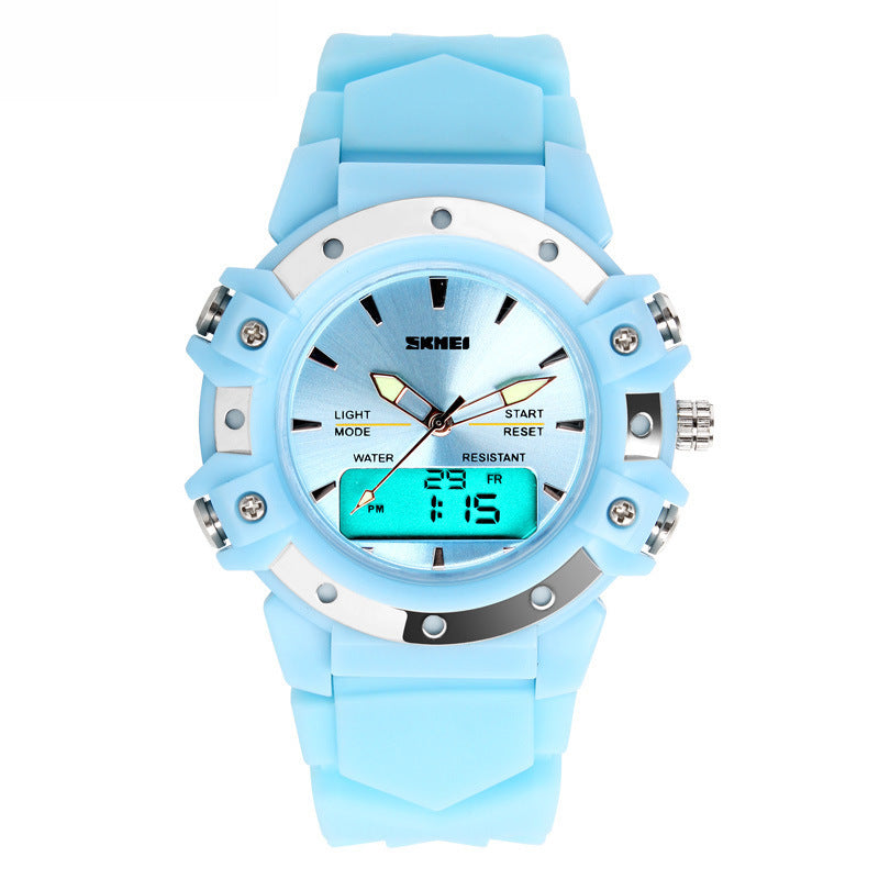 Reloj electrónico de doble pantalla Hipster Reloj multifuncional para estudiantes
