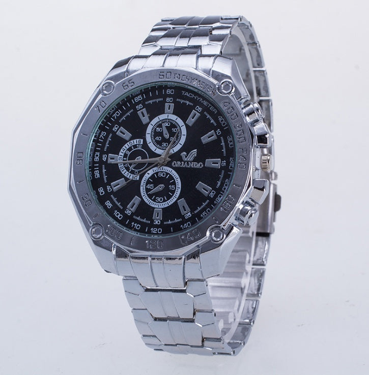 Relojes de acero inoxidable plateados a la moda para hombre, relojes de lujo de primera marca, relojes deportivos para hombre, relojes de pulsera casuales para hombre, reloj masculino