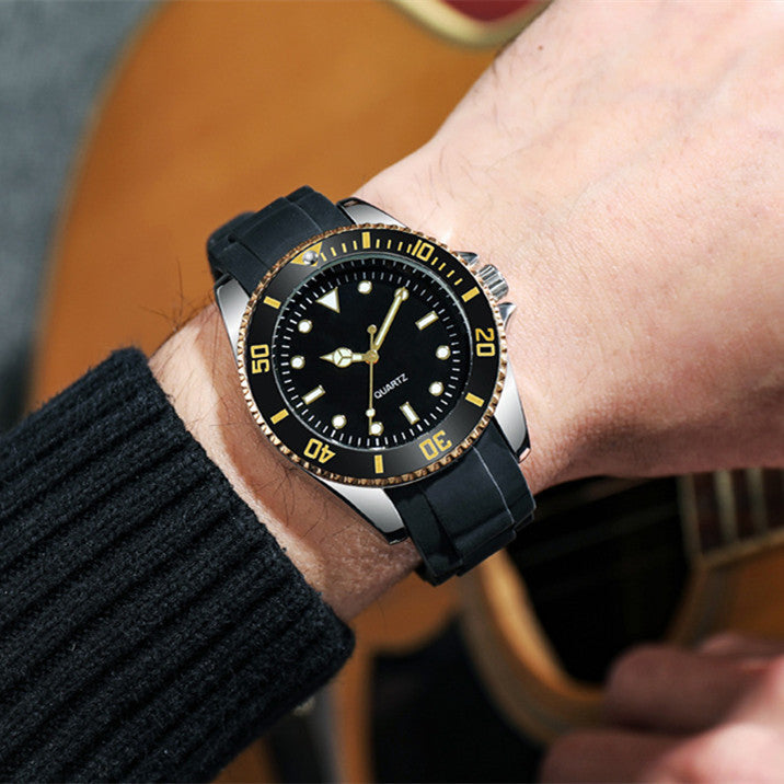 Reloj de cuarzo de silicona luminoso, moderno y resistente al agua