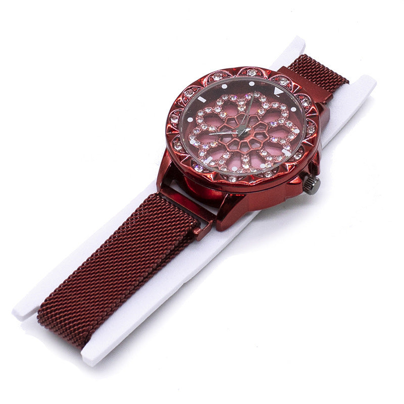 Reloj de esfera giratoria Micro Business Draining Turntable Quartz Ladies Watch