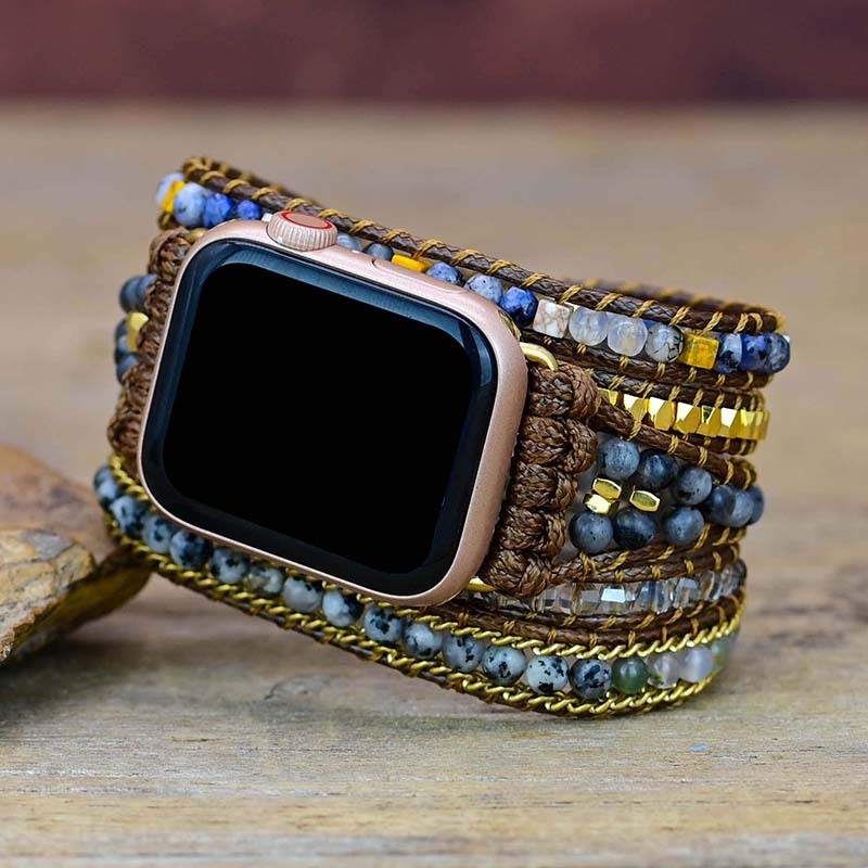 Hot Sale 5 Layers Wrapped Watch Strap Egg Shape Black Glitter
