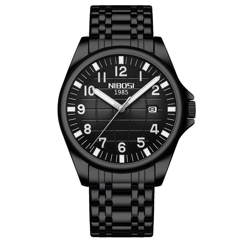 Reloj de acero inoxidable sencillo y moderno para hombre, luminoso, resistente al agua