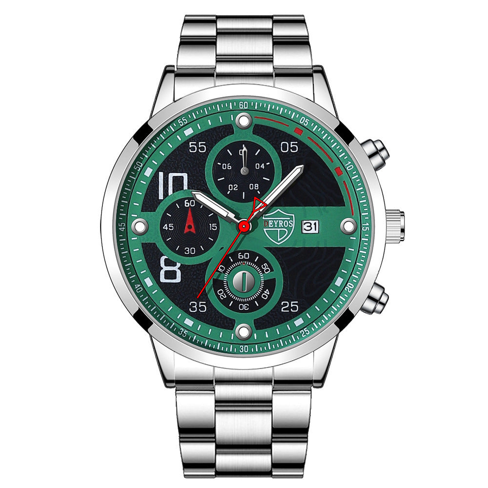 Men's Stainless Steel Watch Calendar Quartz