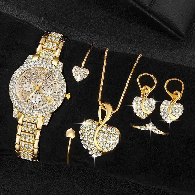 Reloj de pulsera de diamantes completo para mujer, reloj de cuarzo