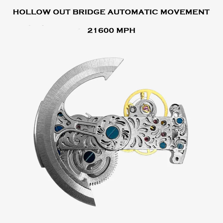 HANBORO Women Automatic Watch Luxury Ladies Watches Austria Crystal Waterproof Luminous Mechanical Wristwatch Silicone Strap