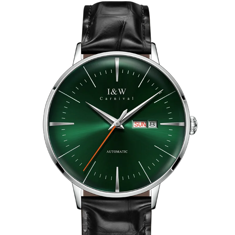Switzerland Luxury Brand I&W Carnival MIYOTA Automatic Mechanical Men’s Watches Sapphire Waterproof Dual Calendar Clocks 506G
