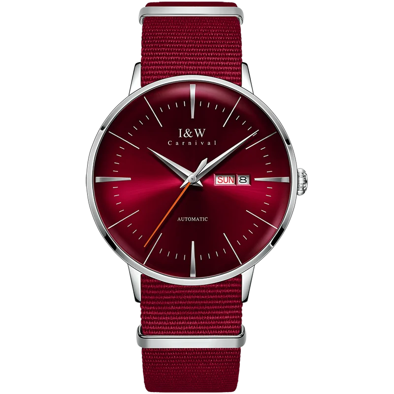Switzerland Luxury Brand I&W Carnival MIYOTA Automatic Mechanical Men’s Watches Sapphire Waterproof Dual Calendar Clocks 506G