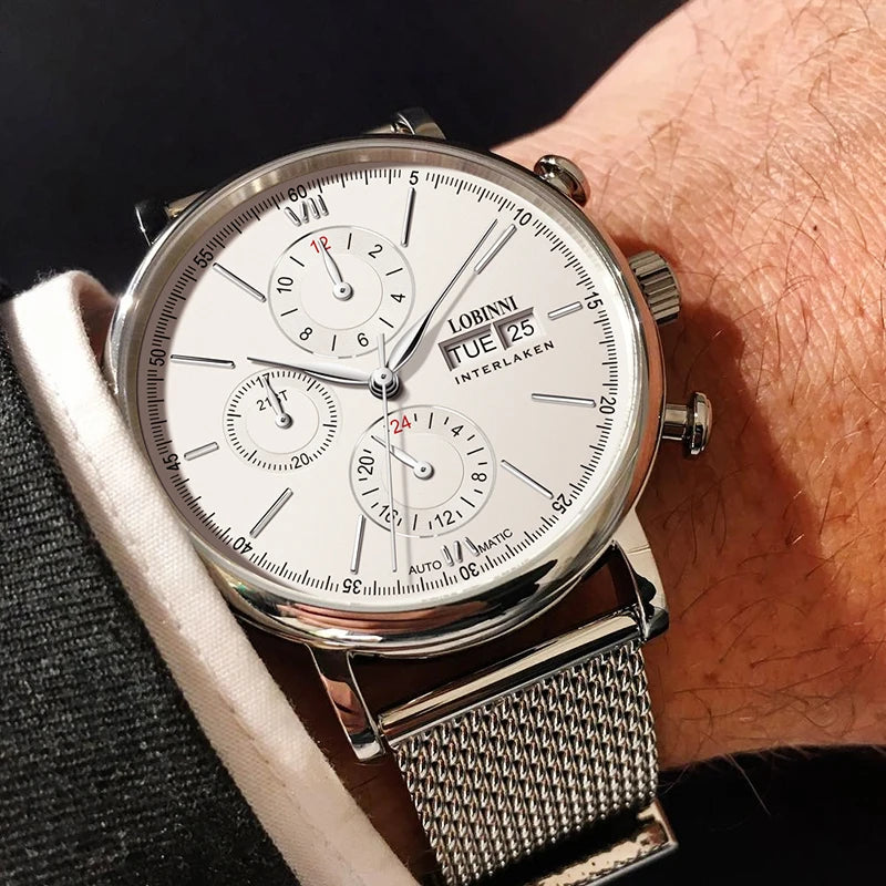 LOBINNI Men Automatic Watch Top Luxury Brand Male Watches Dress Mechanical Wristwatch Fashion Sapphire Crystal Relogio Masculino