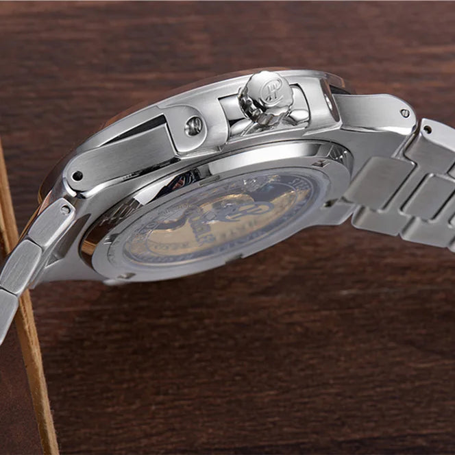 HANBORO Men Watch Top Luxury Brand Mens Automatic Watches Business Mechanical Wristwatches Waterproof Steel Strap Fashion
