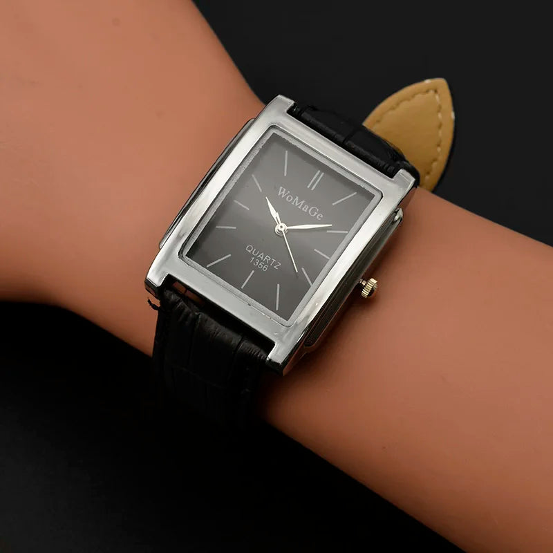 WoMaGe Women's Watches Top Brand Luxury Ladies Watch Women Watches Leather Strap Women's Rectangle Watch Clock Reloj Mujer