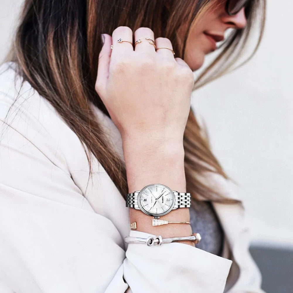 LOBINNI Women Automatic Watch Luxury Ladies Mechanical Wristwatch Waterproof Sapphire Female Clock Austria Crystal Pearl Dial