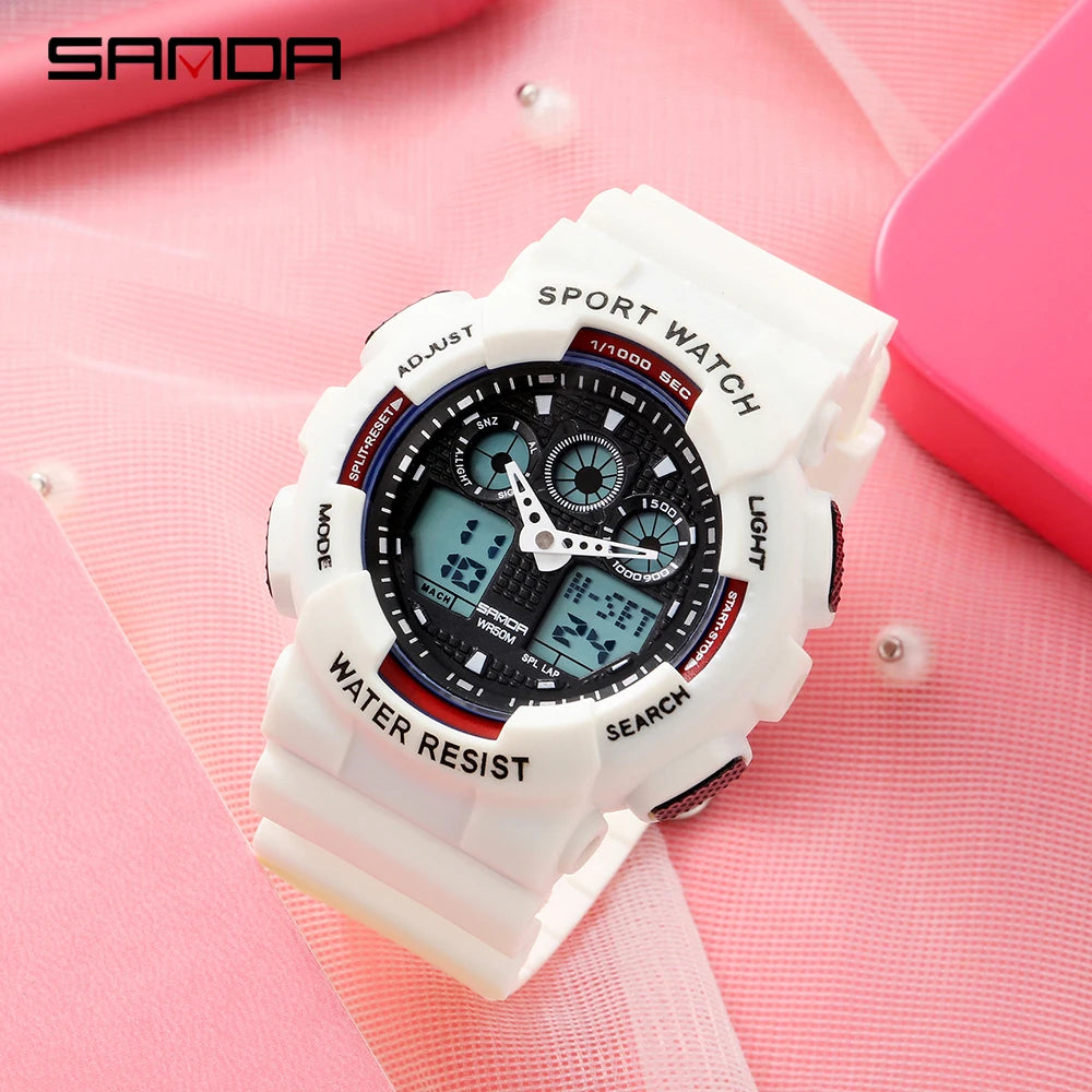 2021 SANDA Women Sports Watches Multifunction Fashion Waterproof Watch Analog Digital Ladies Clock Casual Relogio Feminino 3017
