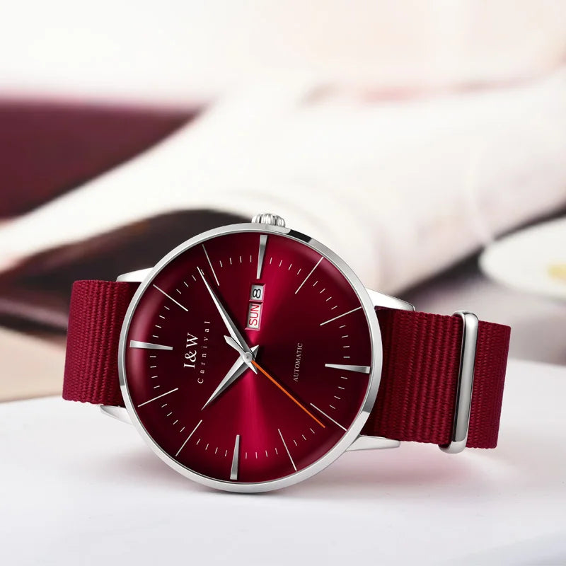 Switzerland Luxury Brand I&W Carnival MIYOTA Automatic Mechanical Men’s Watches Sapphire Waterproof Dual Calendar Clocks 506G