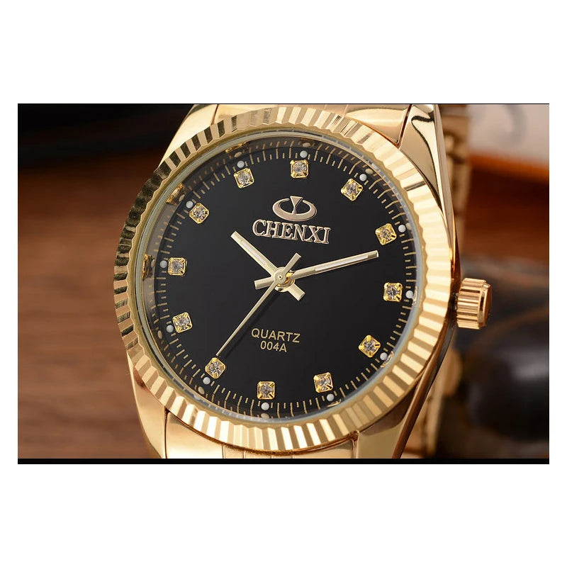 CHENXI Golden Watches for Men Fashion Business Top Brand Luxury Quartz Male Clock Waterproof Wristwatches Relogio Masculino