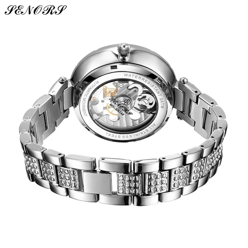 Fully Hollow Women Automatic Mechanical Watches Diamond Ladies Wristwatch Relogio feminino relojes de mujer Reloj mujer