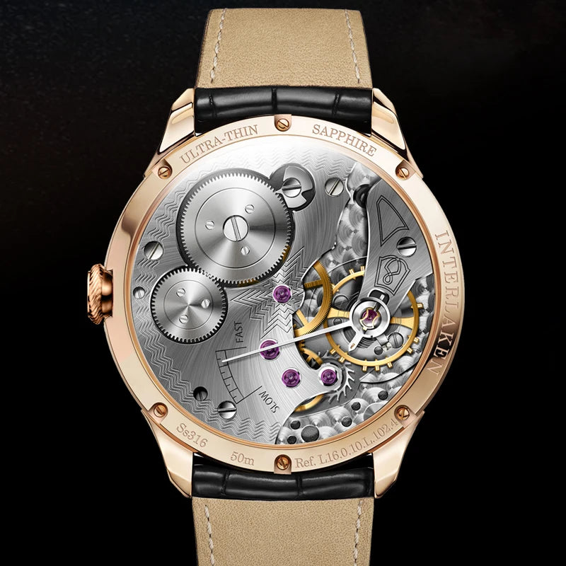men wrist watch,mens hand wind mechanical watches LOBINNI Switzerland luxury brand man wristwatch waterproof leather strap clock