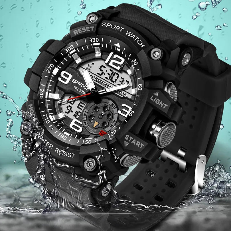 Fashion Sanda Top Brand Military Waterproof Sport For Mens Watches Luxury Clock Male Dive Saat Relogio Masculino