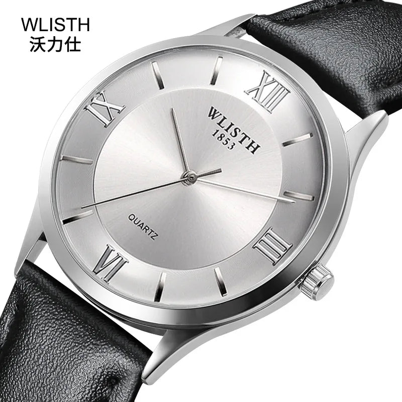 2019 Fashion Top Brand Wlisth High Quality Luxury Ultra-thin Watch Simple Business Retro Classic Men And Women Leather Strap
