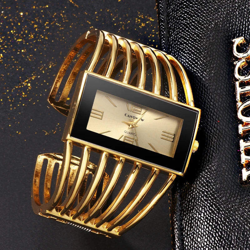 Luxury Bracelet Watch Women Unique Ladies Wristwatch Stainless Steel Goldren Relogio Feminino Saati Women's Gifts Clock