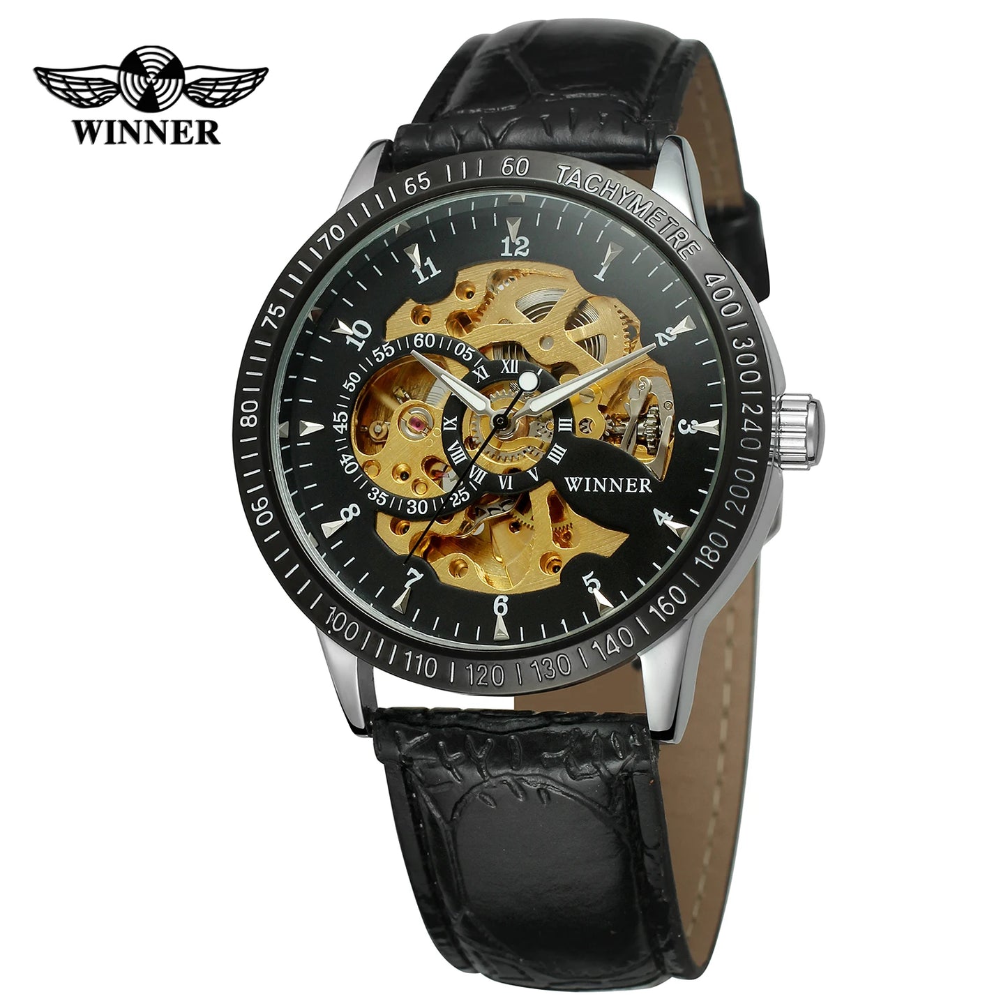 Fashion Winner Top Brand Retro Classic Leather Small Dial Design Relogio Masculino Mens Automatic Watches Luxury Wrist Watches