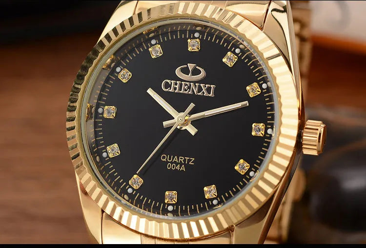 Fashion CHENXI Luxury Women Gold Full Stainless Steel Quartz Gift Female Dress Ladies Wrist watches Rhinestone relogio feminino