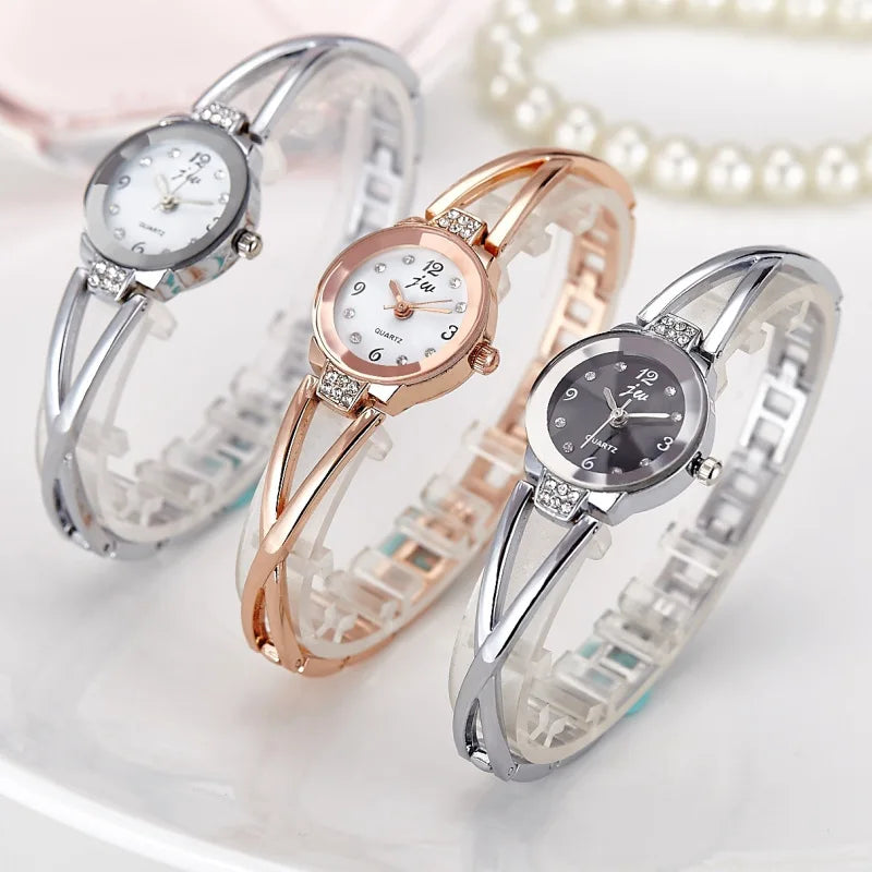 Fashion Jw Top Brand Rose Gold Watch Women Luxury Crystal Stainless Steel Wrist Watches Woman Casual Dress Quartz Ladies Clock