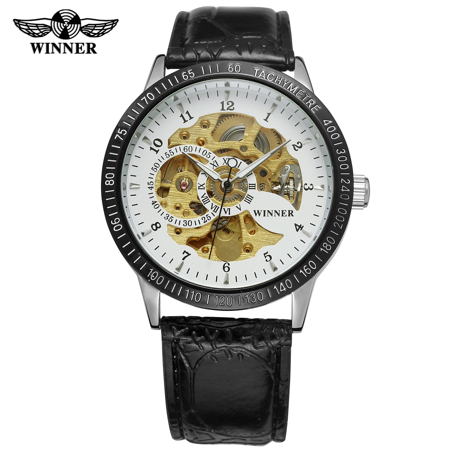 Fashion Winner Top Brand Retro Classic Leather Small Dial Design Relogio Masculino Mens Automatic Watches Luxury Wrist Watches