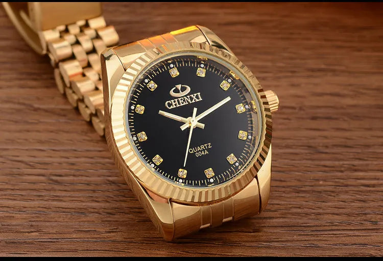 Fashion CHENXI Luxury Women Gold Full Stainless Steel Quartz Gift Female Dress Ladies Wrist watches Rhinestone relogio feminino