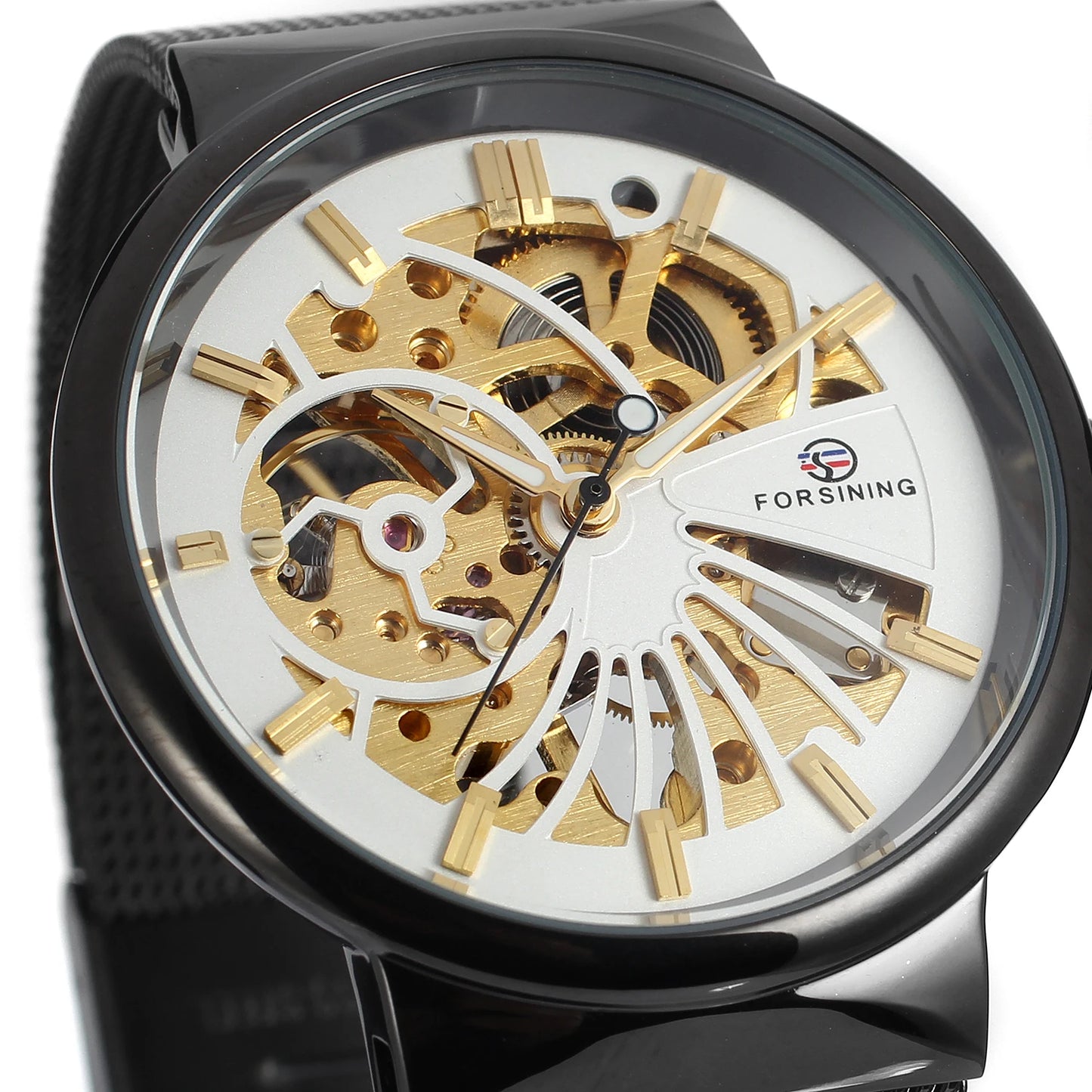2019 Top Brand Luxury Golden Watches For Men Automatic Mechanical Movement Mesh Strap Ultra Thin Stainless Steel Band