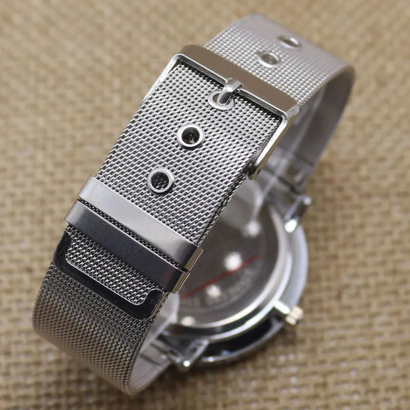 Fashion Brand Men Business Casual watch Mesh Stainless Steel Gentleman Turntable design relogio masculino 2016 Wristwatch Paidu