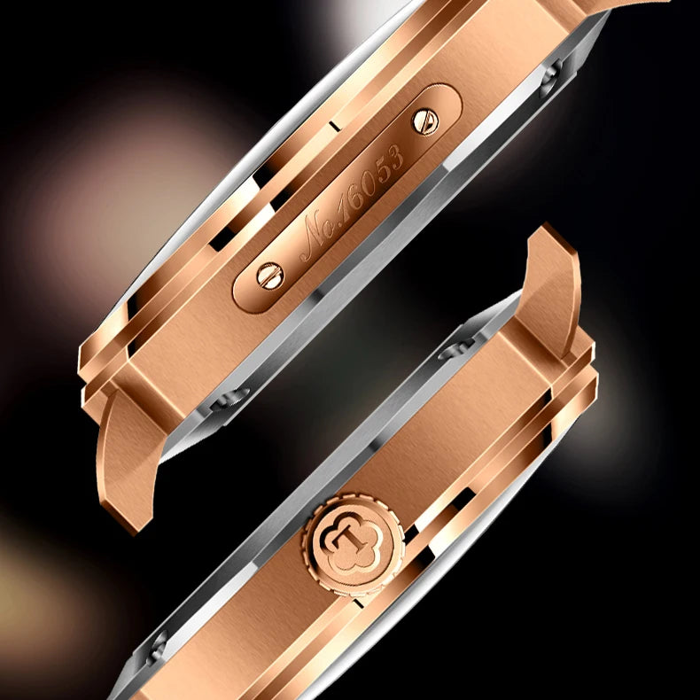 LOBINNI Mens Watches Luxury Men Automatic Watch Mechanical Wristwatches Luminous Sapphire Crystal 50M Waterproof Leather Strap