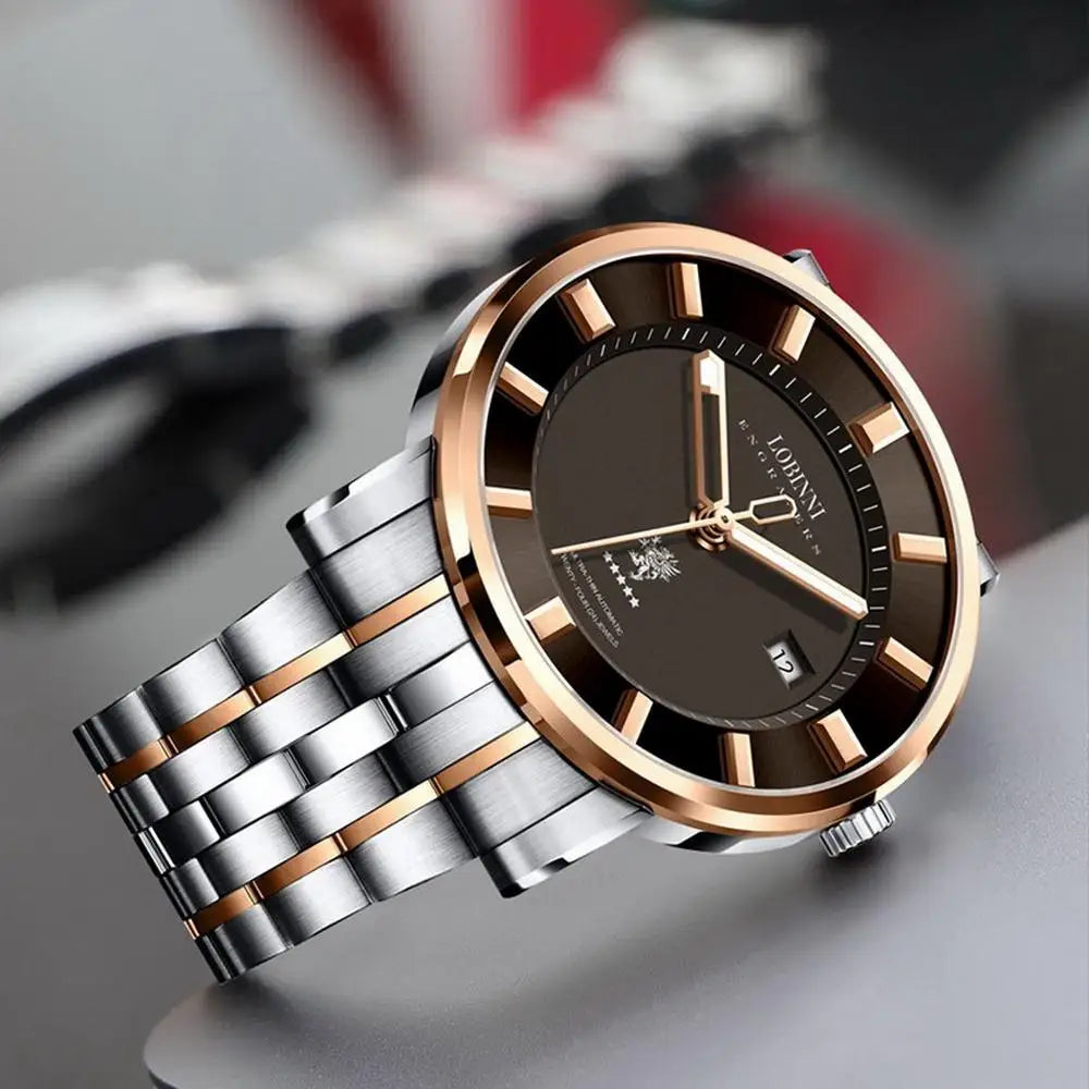 LOBINNI men watches,mens automatic wrist watch Switzerland man mechanical wristwatch waterproof clock luxury timepiece relogio