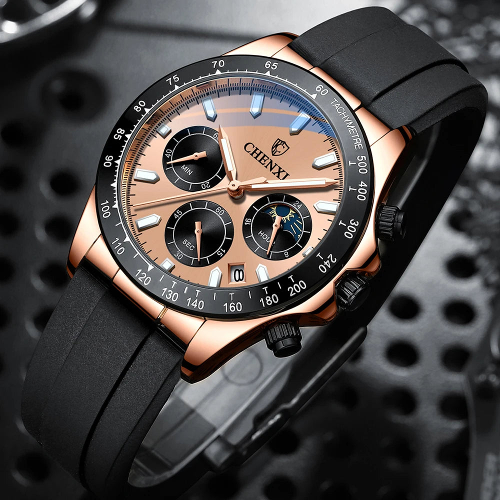 CHENXI Luxury Brand Mens Watches Waterproof Sport Quartz Watch for Men Clock Luminous Military Wrist Watch Relogio Masculino