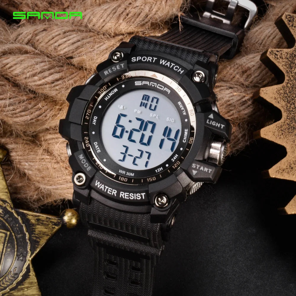 2023 Sanda Top Brand Digital Watch Men Luxury Military Fashion Sport Alarm Stopwatch Clock Male Relogio Masculino